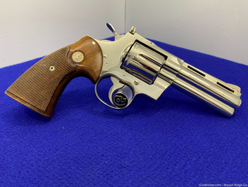 1971 Colt Python .357Mag 4" -ABSOLUTELY STUNNING NICKEL MODEL- Iconic Snake