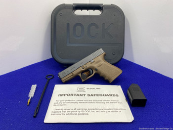 Glock Model 19 9mm Black 4.01" *FDE FRAME w/ THUMB REST & FINGER GROOVES*