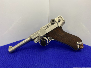 1913 DWM P.08 Luger 9mm Stainless 4" *AWESOME LOOKING NICKEL PLATED LUGER*