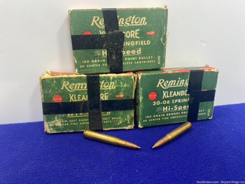 Vintage Remington Kleanbore .30-06 Sprg 180 Grain Hi-Speed Ammo 59rds