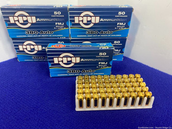 PPU Ammunition 380acp 250Rds *GREAT FOR PUNCHING PAPER & RINGING STEAL*