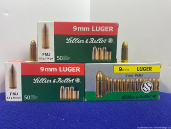 Sellier&Bellot 9MM Luger 150 Rds * GREAT TARGET AMMO*