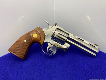1975 Colt Python .357 Mag 4" -SCARCE & DESIRABLE NICKEL- Excellent Piece