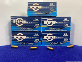 PPU Ammunition 380acp 250Rds *GREAT FOR PUNCHING PAPER & RINGING STEAL*