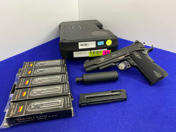 ATI/GSG 1911 AD Ops .22LR Black 5" *THREADED BARREL WITH FAUX SUPPRESSOR*
