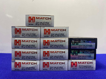 Hornady Match/Black - .224 Valkyrie / 6.5 CM *AWESOME RIFLE AMMO LOT* Hornady Match/Black - .224 Valkyrie / 6.5 CM *AWESOME RIFLE AMMO LOT*