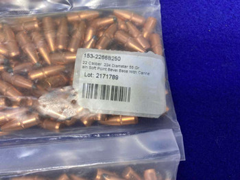 Approx. 1,000pcs - .22 Caliber 55 Grain Bullets *EXCELLENT LOT*