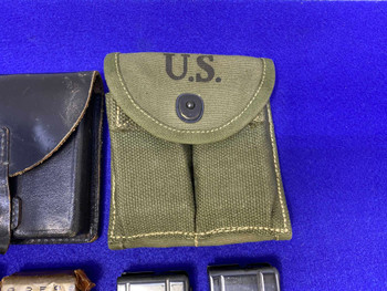 (4) M1 .30 Carbine 15-Round Mags *WITH TWO DUAL MAG POUCHES* (4) M1 .30 Carbine 15-Round Mags *WITH TWO DUAL MAG POUCHES*