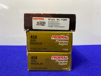 Federal Premium Safari .458 Win Mag / Norma .416 Rigby *GREAT RIFLE AMMO*
