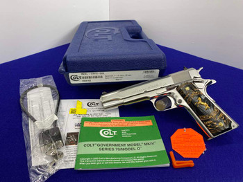 Colt Government Series 70 .38 Super 5" *BREATHTAKING BRIGHT STAINLESS*