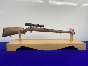 1982 J.G. Anschütz 1418 .22 LR Blue 19 3/4" *HEAD-TURNING MANNLICHER STOCK*