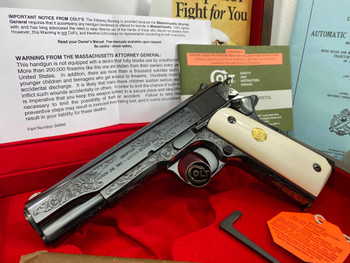 2011 Colt 1911 100th Anniversary 45acp *CUSTOM SHOP D ENGRAVED* Set 1 of 4