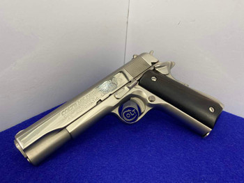 1976 Colt Government MK IV Series 70 45ACP Nickel*DESIRABLE LARGE ROLLMARK*