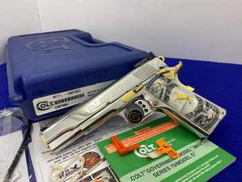 Colt Gold Cup Trophy 38Super -Bright Stainless w/ GOLD Accents- ASTONISHING