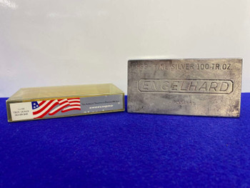VINTAGE 100oz Engelhard .999+ Fine Silver Bar -100 Troy Oz- Factory Cased-GID1152725162