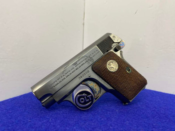 1929 Colt M1908 Hammerless .25 ACP Blue 2" *STELLAR VEST POCKET MODEL*