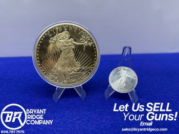 1996 Silver *Half Troy Pound* -PURE SILVER- Saint Gaudens GOLD PLATED 6oz