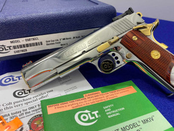 Colt Gold Cup Trophy 38 Super - Bright Stainless w/ GOLD Accents - GORGEOUS