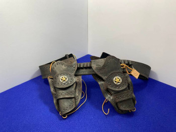Vintage Leather Western Double Holster Rig w/ Belt & Stars*AMAZING QUALITY*