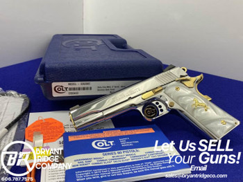 Colt Delta Elite 10mm *ABSOLUTELY GORGEOUS BRIGHT STAINLESS & 24k GOLD*