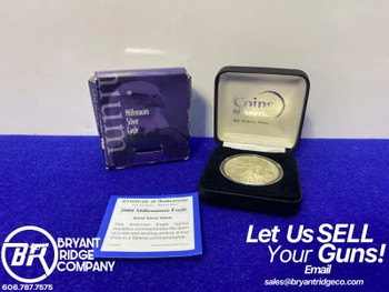 (1)* 2000 American Silver Eagle Millennium *1oz FINE SILVER* Case & COA