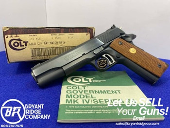 SOLD* 1982 Colt Gold Cup National Match .45 ACP Blue *INCREDIBLE