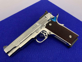 Smith Wesson 945-1 PC .45ACP 5" - MIRRORED STAINLESS - FIRE BLUE ACCENTS