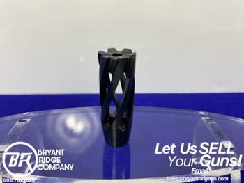 Unreamed Spiral Muzzle Brake Blue/Blk *1/2x28 THREAD/ .25 ID/ .875 OD*
