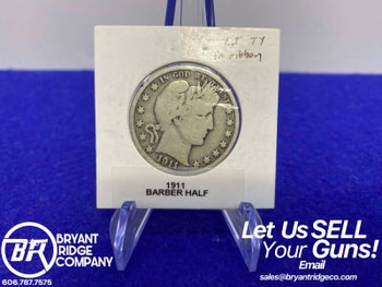 (1)* 1911 Barber SILVER Half Dollar -90% SILVER- Desirable PHILADELPHIA Mint