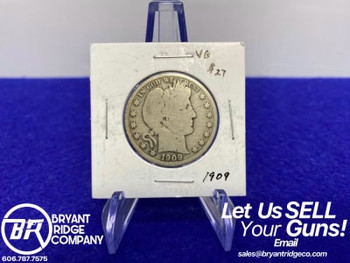 (1)* 1909 Barber SILVER Half Dollar -90% SILVER- Desirable PHILADELPHIA Mint