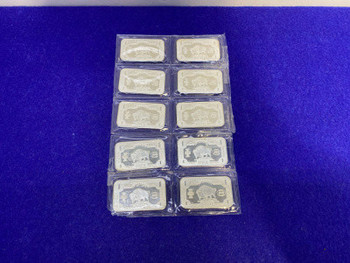 (10)* NW Territorial Mint 1oz SILVER Buffalo Bar FACTORY SEALED *10 Troy Oz*