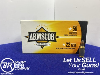 200 Rounds of Armscor .22 TCM *FANTASTIC HANDGUN AMMUNITION*