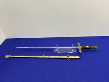 M.C. Lilley Knights Templar Sword Etched Blade* PREMIUM DISPLAY PEICE*