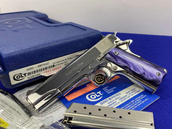Colt Custom Government 38Super *DESIRABLE "ELCEN" FACTORY BRIGHT STAINLESS*
