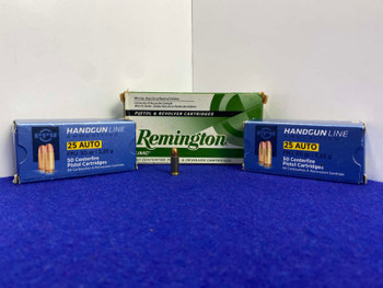 Lot of 112 Rounds of Remington UMC & PPU .25 Auto Ammo *POCKET PISTOL PAIR*