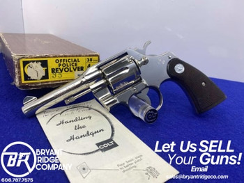 1965 Colt Official Police .38Spl 4" Nickel *BEAUTIFUL NICKEL DOUBLE-ACTION*