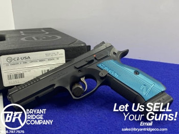 CZ Shadow 2 SA 9mm Black 4.89" *BEAUTIFUL BLUE ALUMINUM GRIPS* Unfired NIB