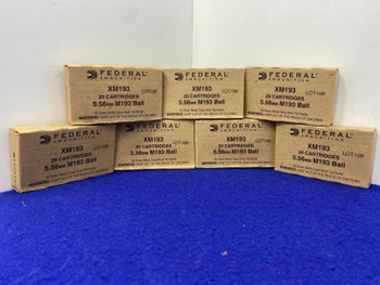 140 Rounds Federal XM193 5.56mm NATO M193 Ball Ammo *BOAT-TAIL BULLETS*