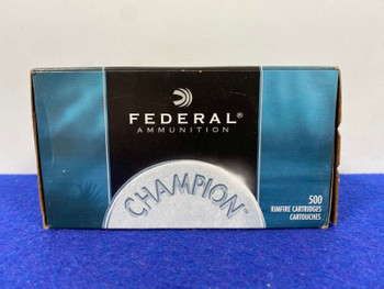 500 Rounds Federal .22 LR 40 Grain Solid Ammunition *CHAMPION TARGET LOAD*