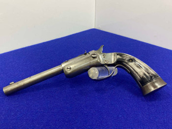 Stevens Tip-Up Target Pistol .22 RF Nickel 6" *ANTIQUE SINGLE-SHOT*