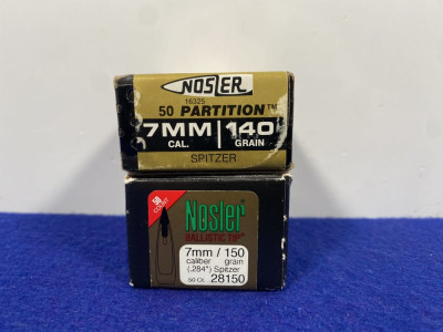 69 Pieces Nosler 7mm Bullets - 140Gr & 150Gr *PARTITION & BALLISTIC TIPS*-GID1211394904