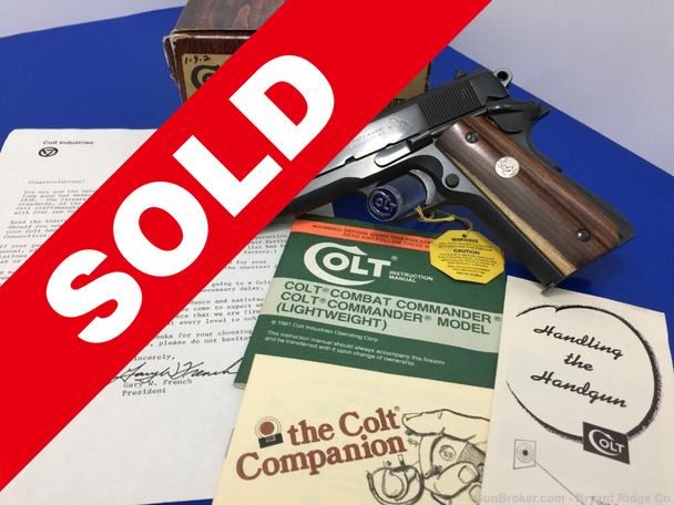 1981 Colt Combat Commander .45ACP 4.25" *GORGEOUS COLT ROYAL BLUE FINISH*