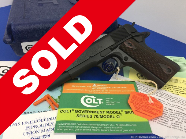 Colt MKIV Series 70 Government Model .45ACP Blue 5"