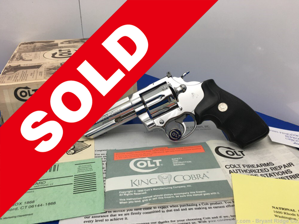 1993 Colt King Cobra Enhanced 4" .357Mag *GORGEOUS BRIGHT STAINLESS*