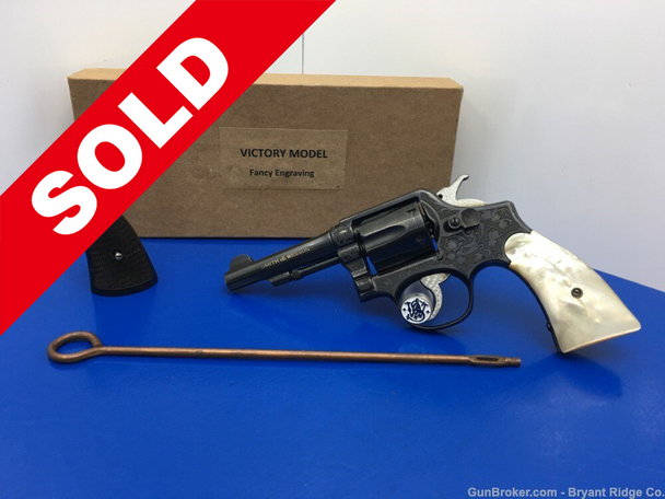 Smith and Wesson Victory Model .38Spl Blue Finish 4" *BEAUTIFULLY ENGRAVED*