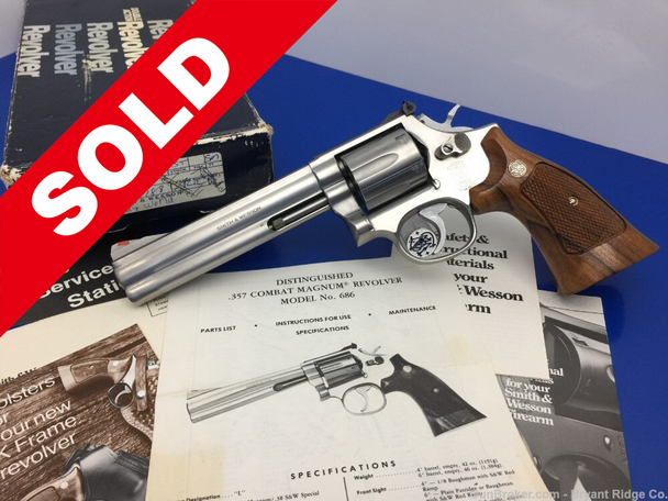 Smith and Wesson 686 Stainless 6" .357mag *GORGEOUS EARLY NO DASH MODEL*