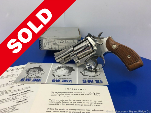 1972 Smith Wesson 19-3 Combat Magnum *RARE NICKEL 2.5" BARREL*