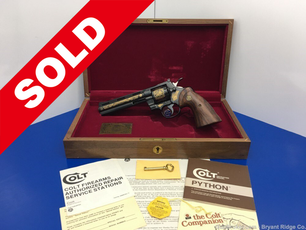 Colt Python Minneapolis Police FACTORY ENGRAVED Unfluted *1 OF ONLY 200*