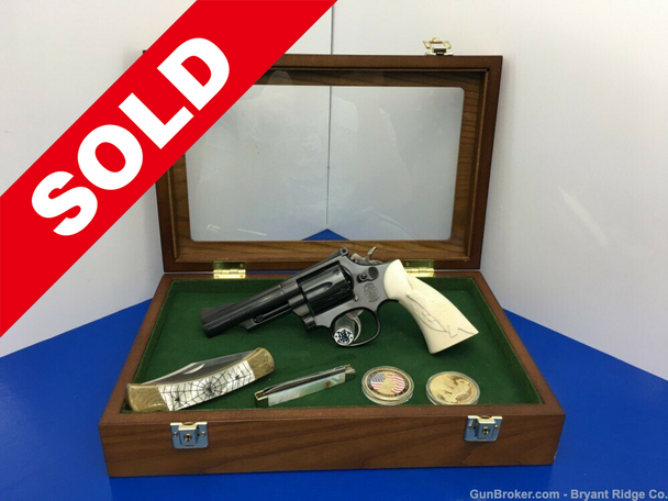 1988 Smith Wesson 19-6 .357 Mag Blue *GENUINE CARVED IVORY GRIPS*