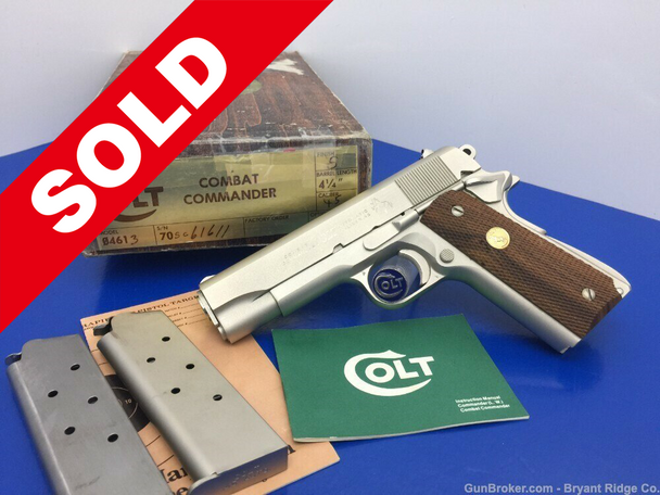 1978 Colt Combat Commander .45 ACP *ULTRA RARE SATIN NICKEL FINISH*